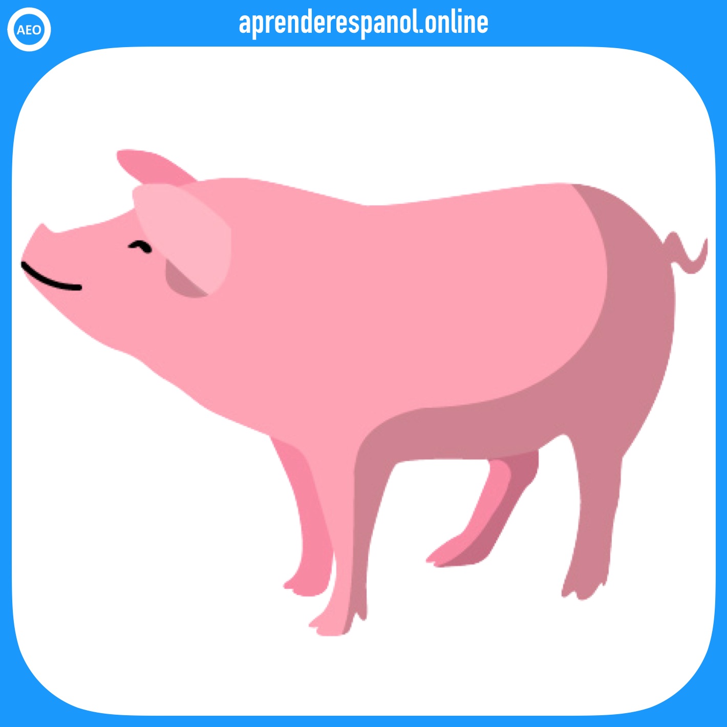 Ejemplo de colores: Este cerdo es de color rosado - Vocabulario de colores